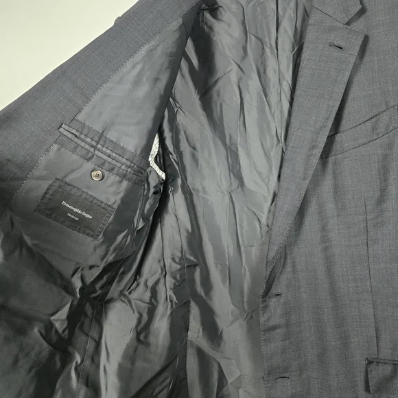 Ermenegildo Zegna Mens Trofeo Wool Blazer 48L Grey Professional Business Italy